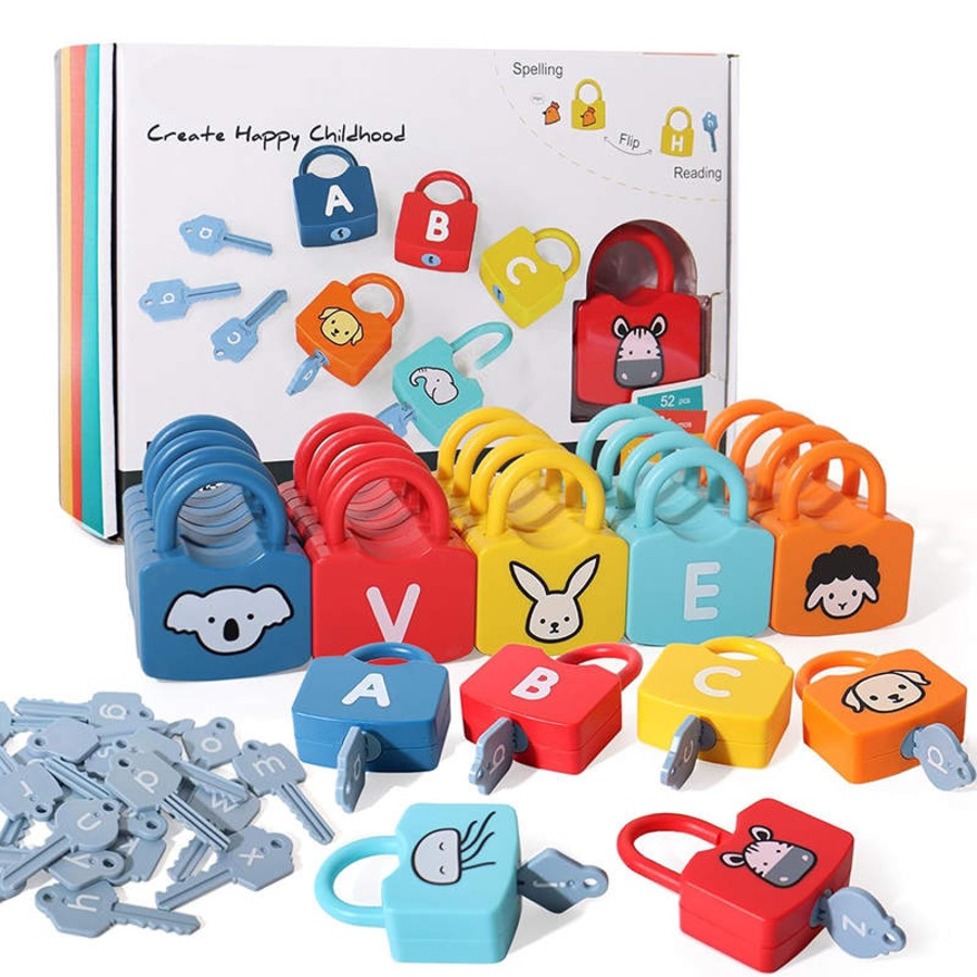 Buy Catzon 52 Pcs Kids Learning Locks with Keys Alphabet Matching ...