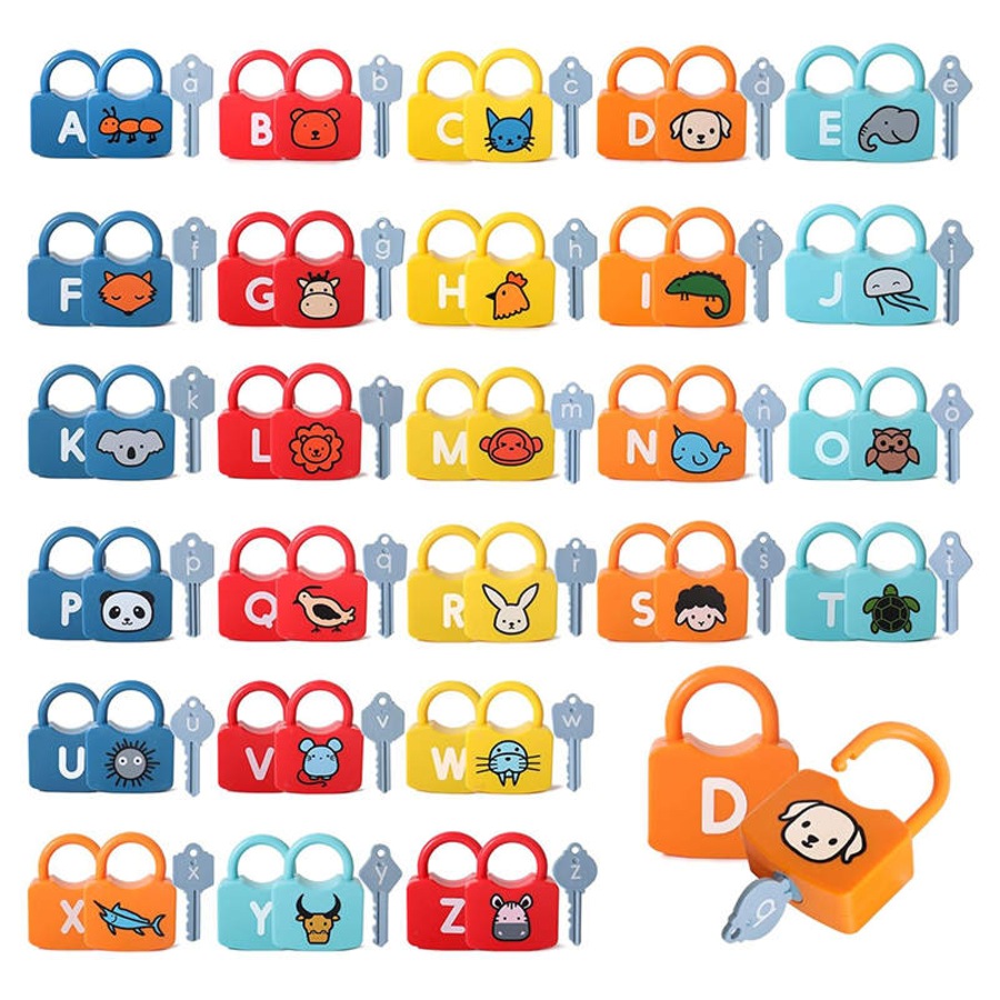 Buy Catzon 52 Pcs Kids Learning Locks with Keys Alphabet Matching ...