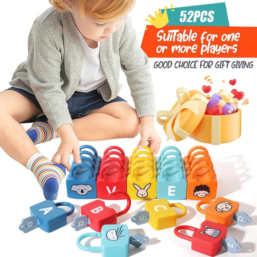 Buy Catzon 52 Pcs Kids Learning Locks with Keys Alphabet Matching ...