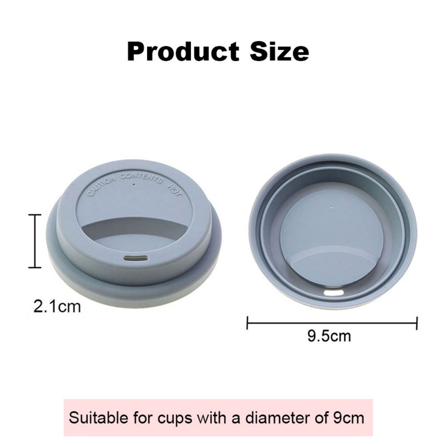 Catzon 6 Pack Cup Lids Food Grade Silicone Cup Spill-Proof Reusable Coffee Mug Covers-Set1