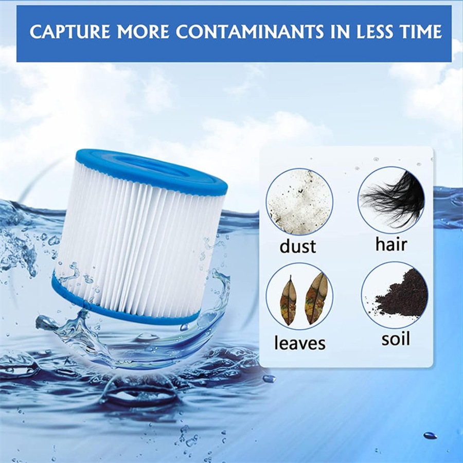 Catzon 6 Pack Inflatable Swimming Pool Filter Element Accessories for Bestway 58323