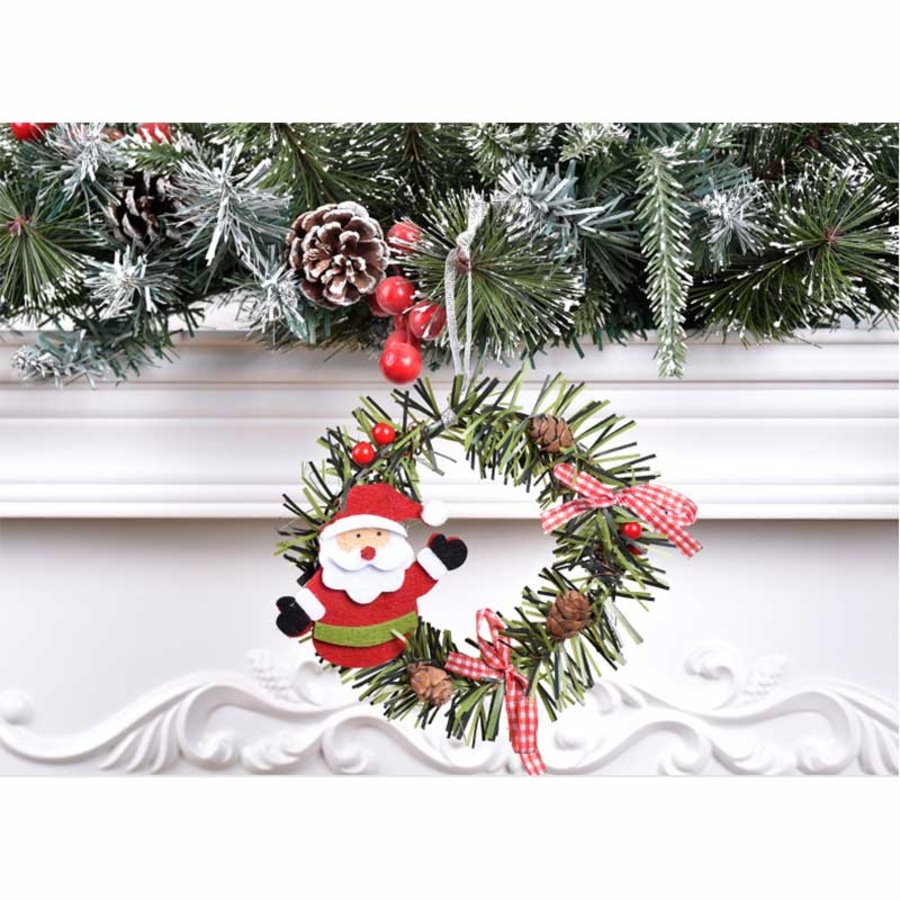Catzon 6 Pcs Christmas Pine Wreaths for Front Door Christmas Holiday Indoor
