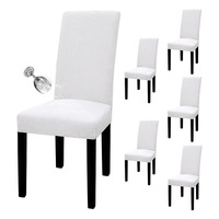 Catzon 6 Pcs Dining Chair Covers Waterproof Stretch for Home Banquet-White