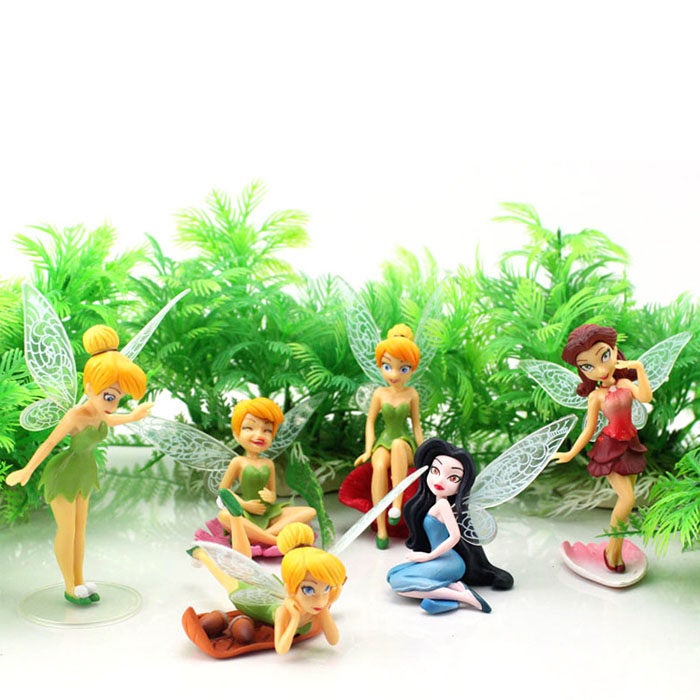 Catzon 6 Pcs Flower Fairy Elf Mini Aquarium Decoration Doll Toy Model Scene Home Decor