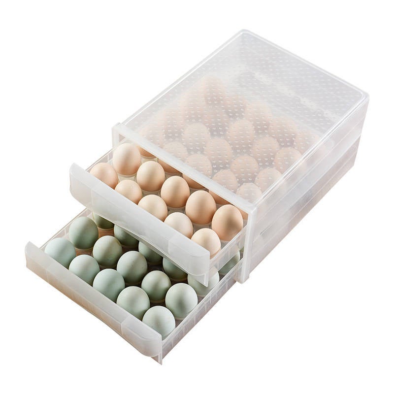 Catzon 60 Grid Large Capacity Egg Holder Fresh Storage Box for Fridge Multi-Layer Chicken Egg Storage Container