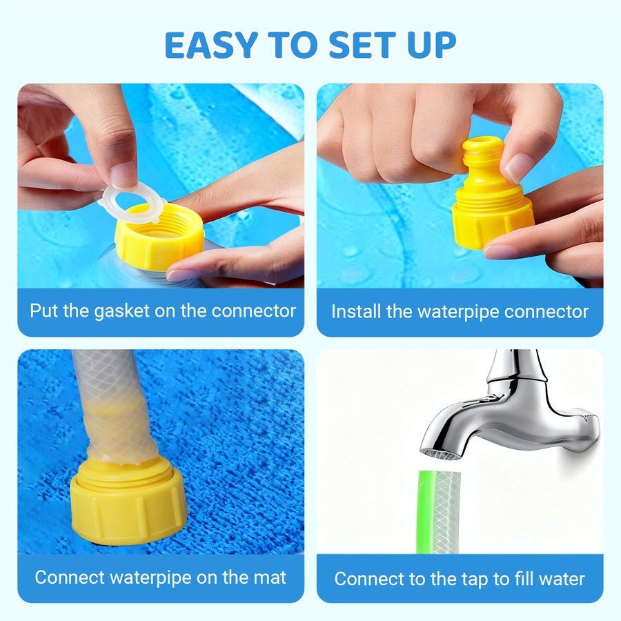 Catzon 68'' Kids Splash Pad Outdoor Inflatable Water Play Mat for Boys Girls