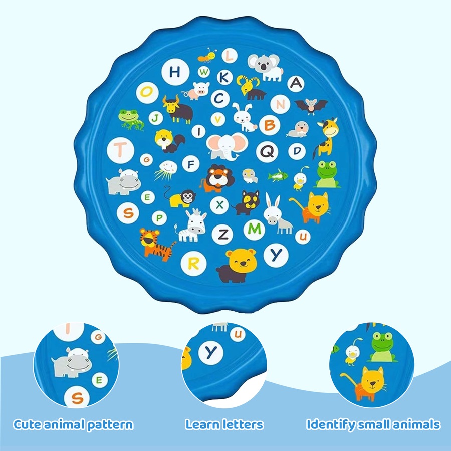 Catzon 68'' Kids Splash Pad Outdoor Inflatable Water Play Mat for Boys Girls