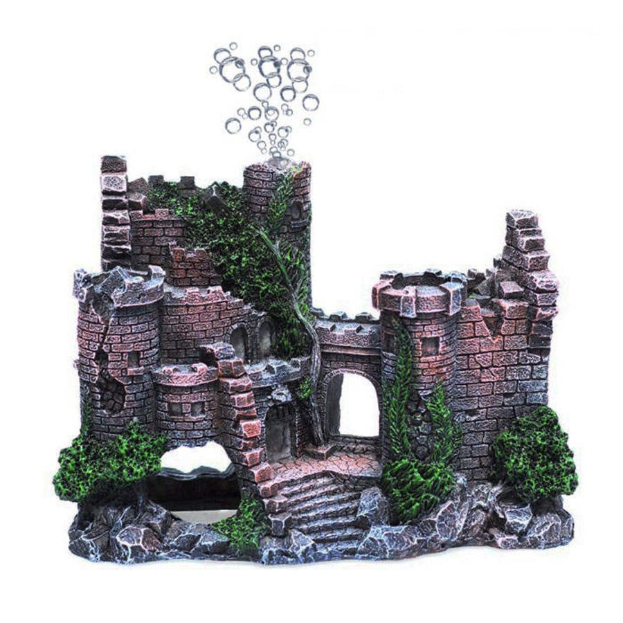Catzon Aquarium Resin Castle Decoration Hideouts Stone Cave Hide House Fish Tank Accessories-RQ141C