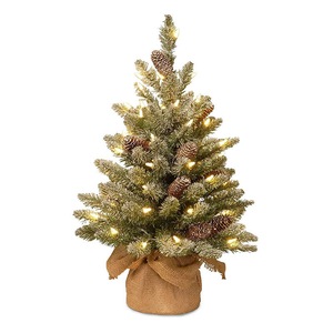 Catzon Artificial Mini Christmas Tree with LED Light and Cloth Bag Base