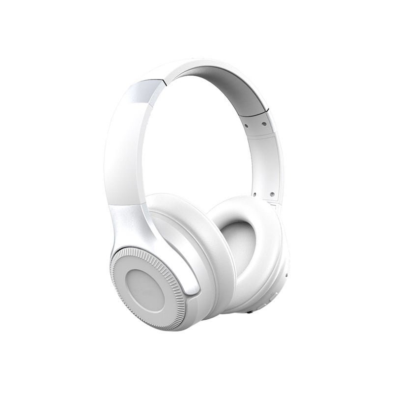 Catzon B26T Active Noise Cancelling Wireless Bluetooth Headphones 10 hours time Bluetooth Headset with Super HiFi Deep Bass (Whitesilver)