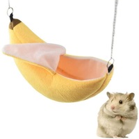 Catzon Banana Hamster Warm Bed House Hammock Cage Nest Hamster Accessories for Sugar Glider-Yellow