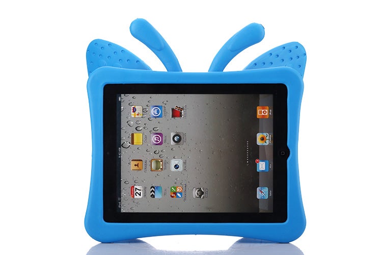Catzon Butterfly Soft Silicone Tablet Case 9.7 inch For iPad 2/3/4-Blue