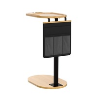 Catzon C Table Sofa Table with Storage Pocket Adjustable Heights for Bedroom