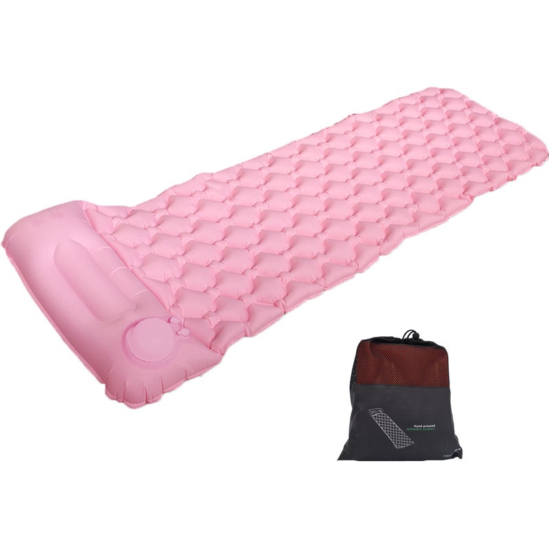 Catzon Camping Sleeping Pad Ultralight Durable Waterproof Compact Pad Sleeping Mat With Pillow For Backpacking Traveling Hiking-Pink