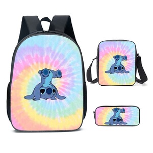 Catzon Cartoon Backpack Set with Shoulder Bag & Pencil Bag Adjustable-B