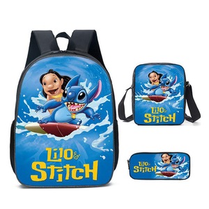 Catzon Cartoon Backpack Set with Shoulder Bag & Pencil Bag Adjustable-E