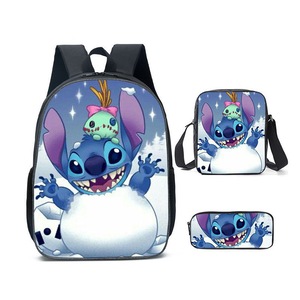 Catzon Cartoon Backpack Set with Shoulder Bag & Pencil Bag Adjustable-F