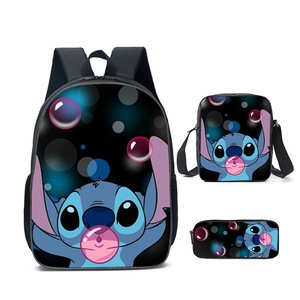 Catzon Cartoon Backpack Set with Shoulder Bag & Pencil Bag Adjustable-K