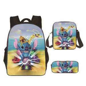 Catzon Cartoon Backpack Set with Shoulder Bag & Pencil Bag Adjustable-M