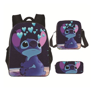 Catzon Cartoon Backpack Set with Shoulder Bag & Pencil Bag Adjustable-N