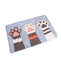 Catzon Cat Paw Bath Mats Cozy Bathroom Rug Bathmat Carpet Machine Washable Comfortable Floor Mat for Home Decor