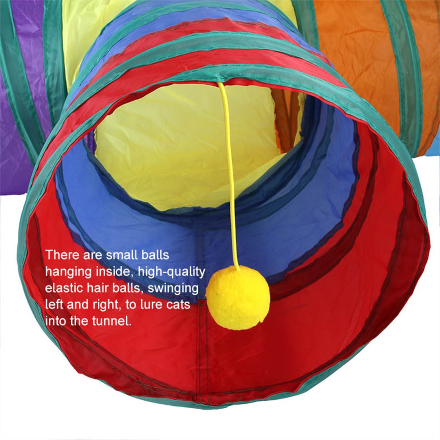 Catzon Cat Tunnel for Indoor Cats Collapsible Pop-up Pet Tube Hideaway Play Toys-2 Tunnels
