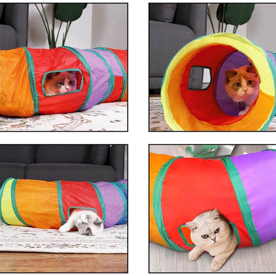Catzon Cat Tunnel for Indoor Cats Collapsible Pop-up Pet Tube Hideaway Play Toys-S Tunnels