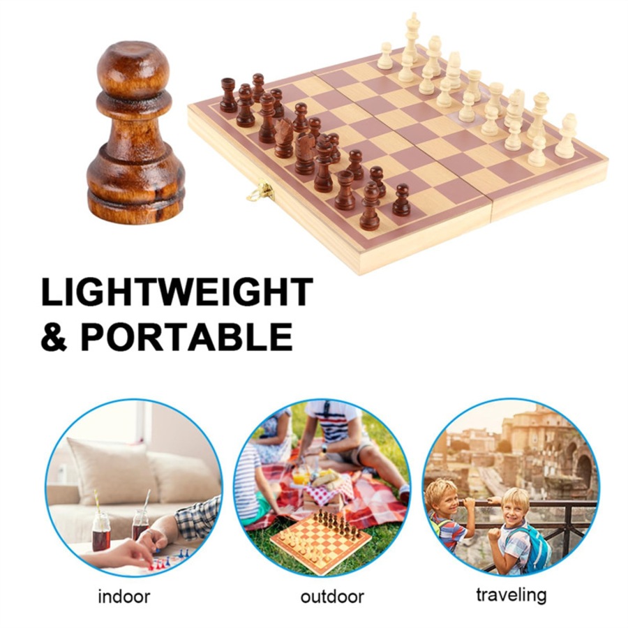 Catzon Chess Set Portable Foldable Travel Chess Board Set NonMagnetic