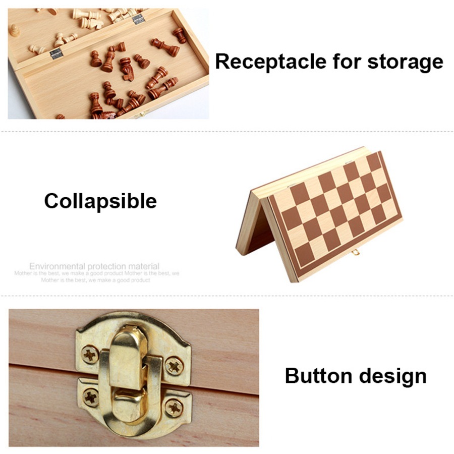 Catzon Chess Set Portable Foldable Travel Chess Board Set NonMagnetic