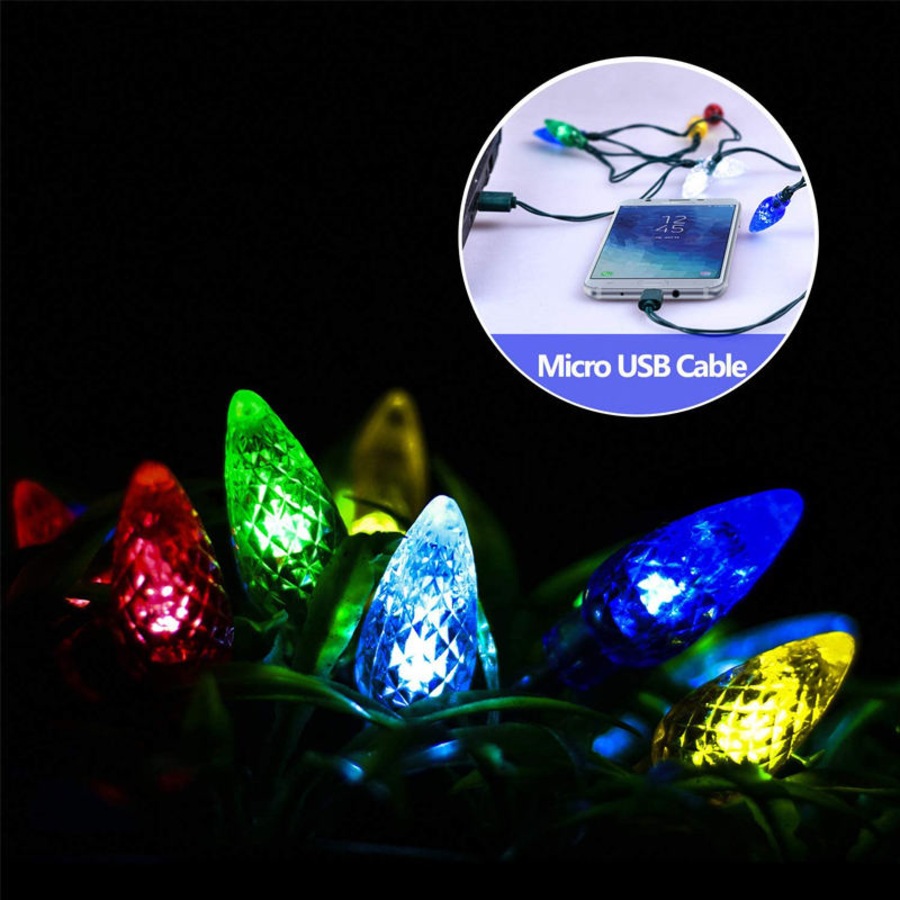 Catzon Christmas Light Phone Charger Cord USB and Bulb Charging Cable 50CM Connector-Android