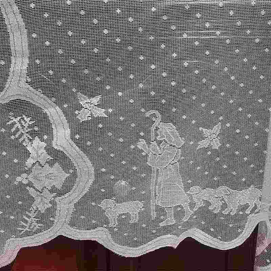 Catzon Christmas Mantel Fireplace Scarf White Lace Jesus Garland Decoration