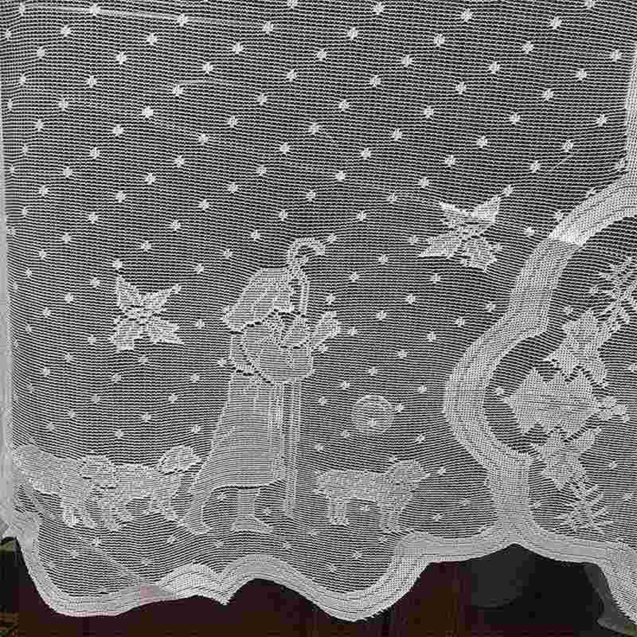 Catzon Christmas Mantel Fireplace Scarf White Lace Jesus Garland Decoration