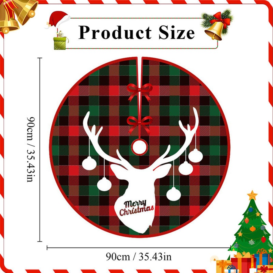 Catzon Christmas Tree Skirt 35 Inch Tree Skirt for Xmas Holiday Party Decor-04