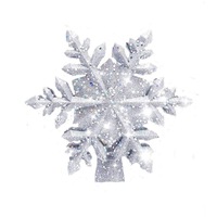 Catzon Christmas Tree Topper Lighted with Built-in Led Snowflake Projector Lights-Silver