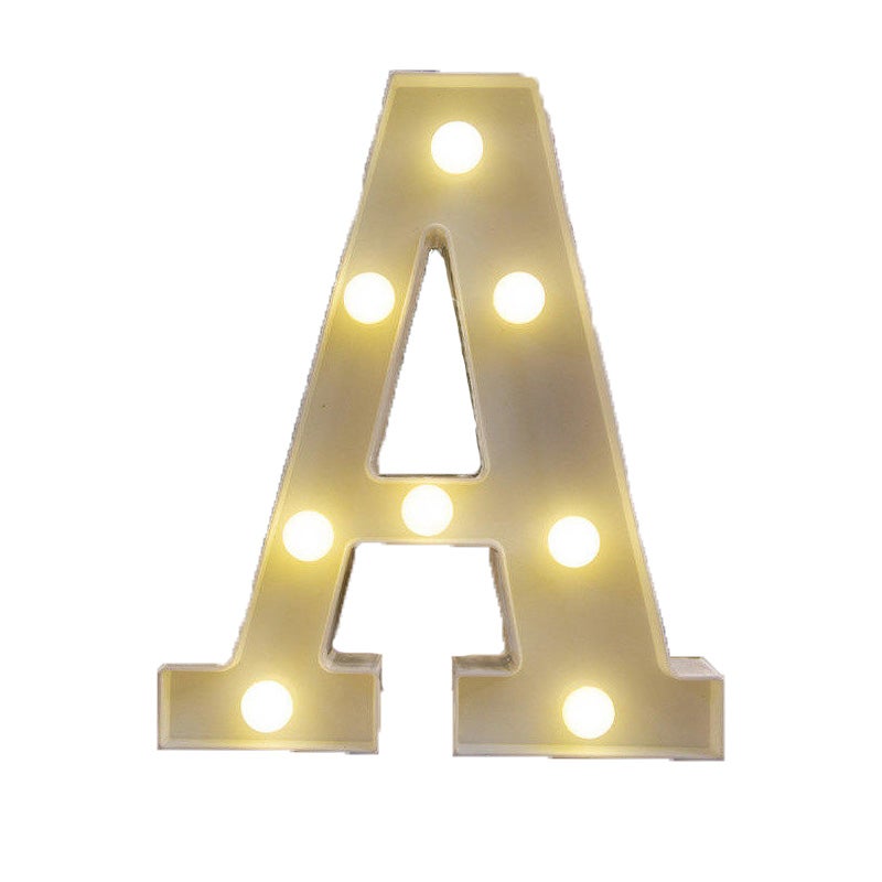 Catzon Decorative Led Light Up Number Letters White Plastic Marquee Number Lights Sign Party Wedding Decor Battery Operated (A)