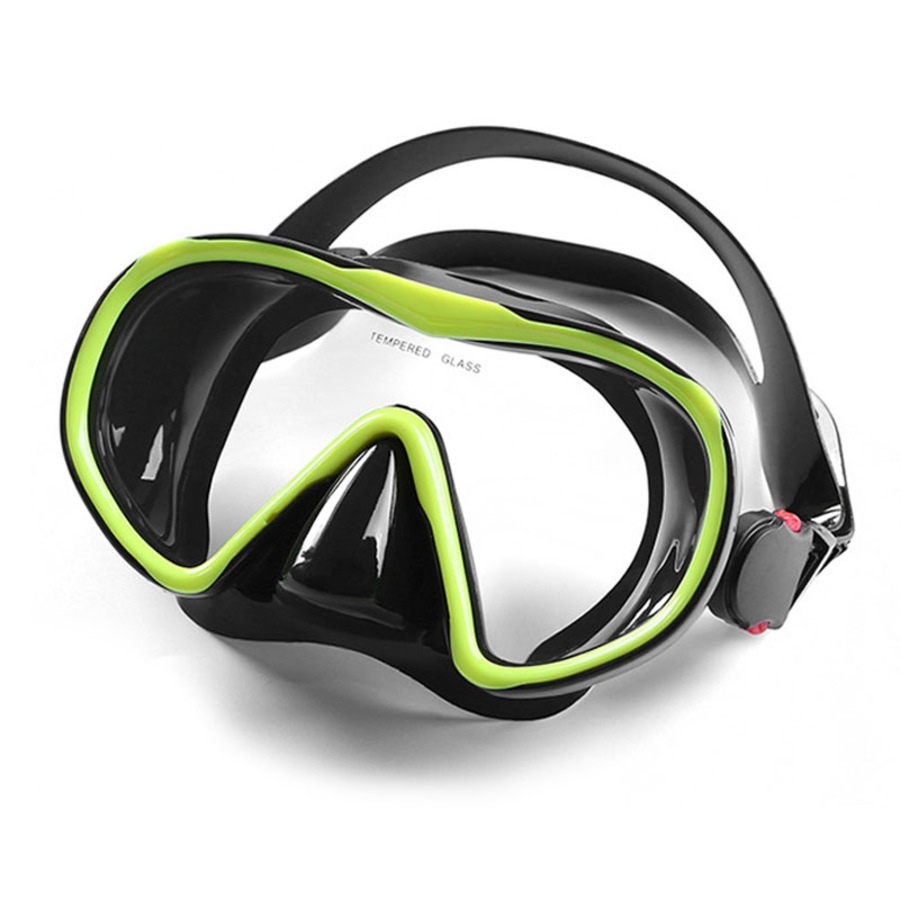 Catzon Diving Goggles Anti-Fog Coated Glass Adult Diving Mask Glasses Suitable For Snorkeling Swimming Scuba Diving-Black and yellow