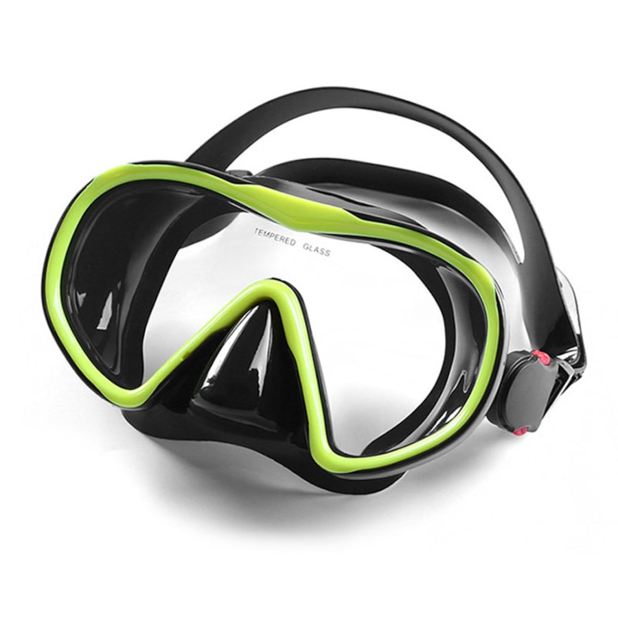 Catzon Diving Goggles Anti-Fog Coated Glass Adult Diving Mask Glasses Suitable For Snorkeling Swimming Scuba Diving-Black and yellow