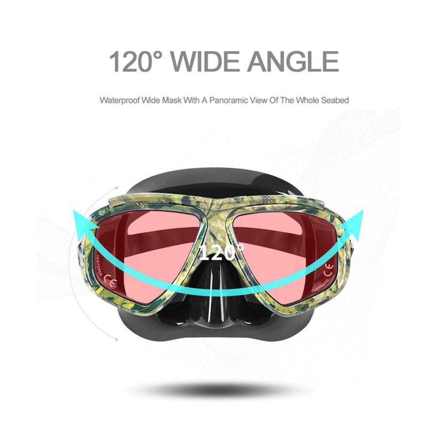 Catzon Diving Goggles Anti-Fog Coated Glass Myopic Optical Lens Adult Diving Mask Glasses Suitable For Swimming Scuba Diving-Camouflage