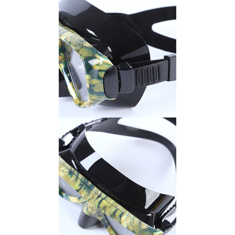 Catzon Diving Goggles Anti-Fog Coated Glass Myopic Optical Lens Adult Diving Mask Glasses Suitable For Swimming Scuba Diving-Camouflage