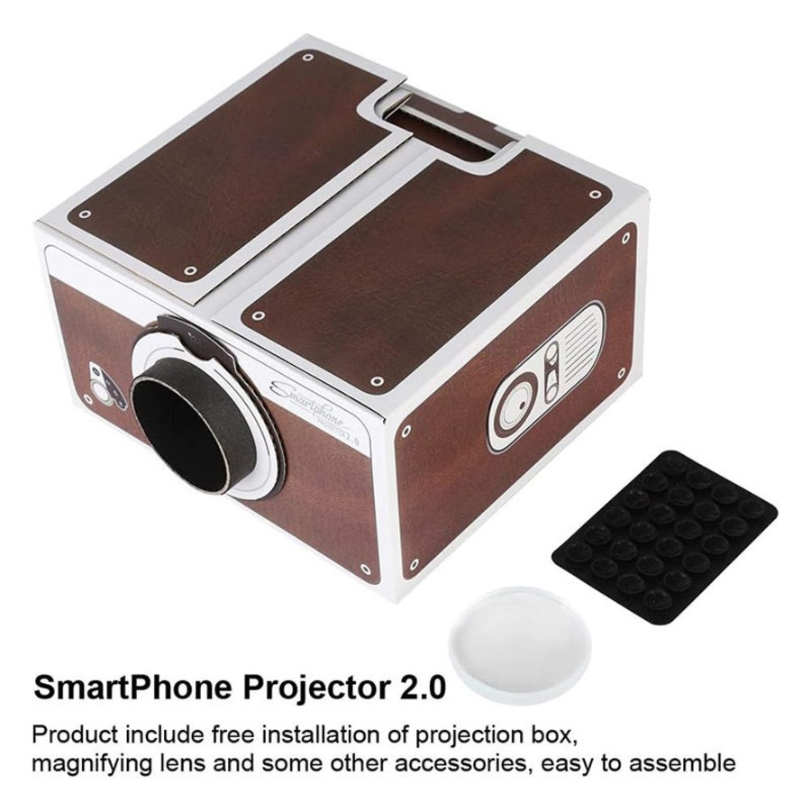 Catzon DIY Smartphone Projector Simple Portable Cardboard Beamer for Playing Video