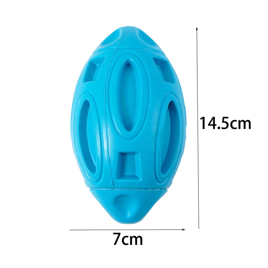 Catzon Dog Squeak Toys for Aggressive Chewers Durable Pet Rubber Football Toys Blue