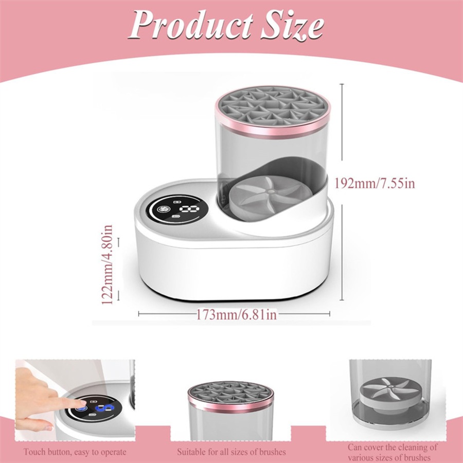 Catzon Electric Makeup Brush Cleaner Machine Automatic Spinning Washing For All Size Brush