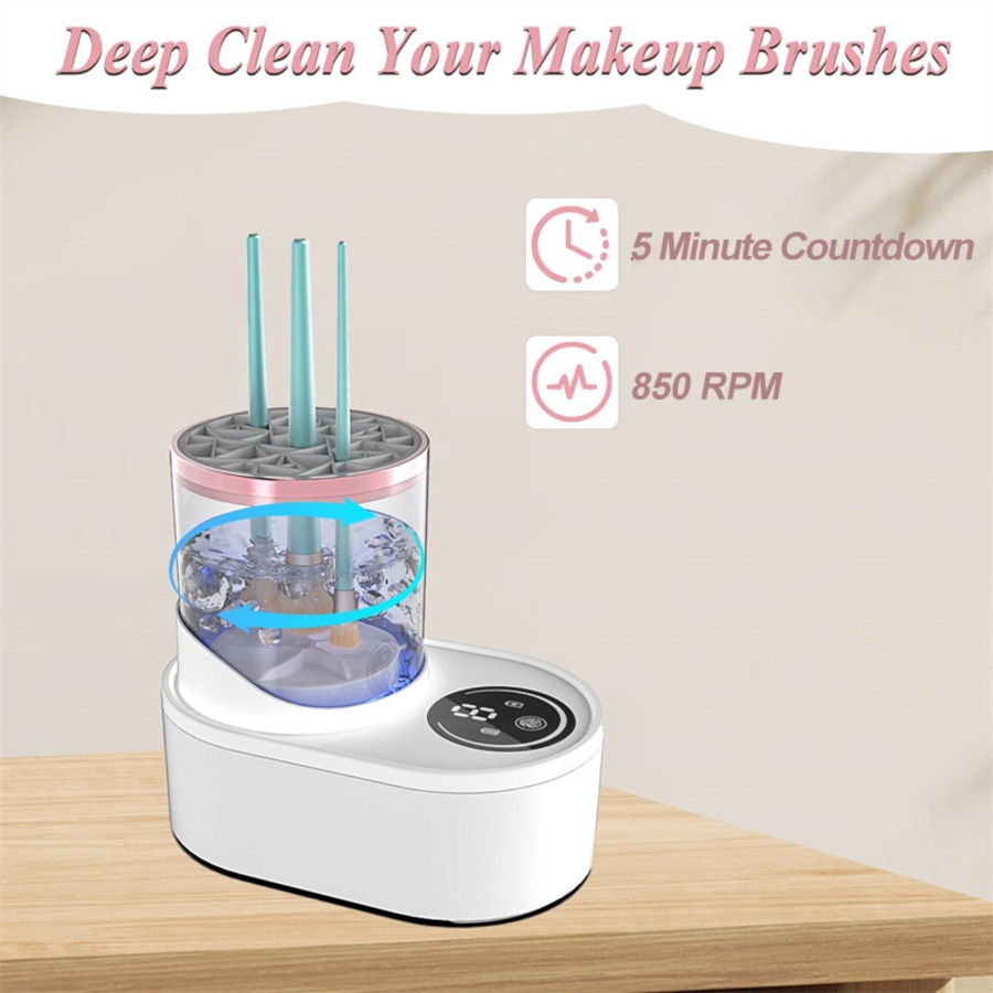Catzon Electric Makeup Brush Cleaner Machine Automatic Spinning Washing For All Size Brush