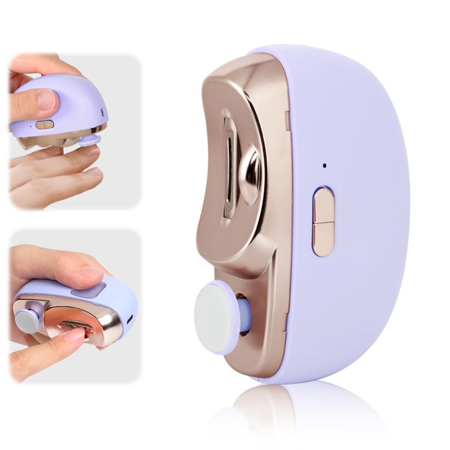 Catzon Electric Nail Clipper 2 in 1 Automatic Trimmer Polisher with Light