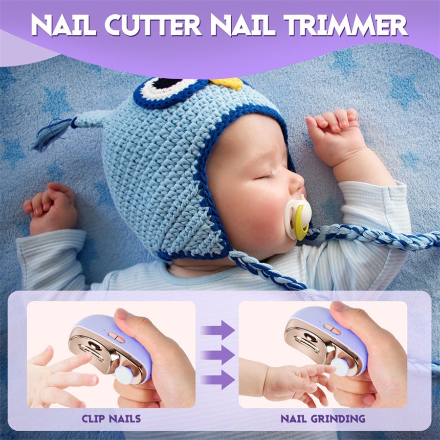 Catzon Electric Nail Clipper 2 in 1 Automatic Trimmer Polisher with Light
