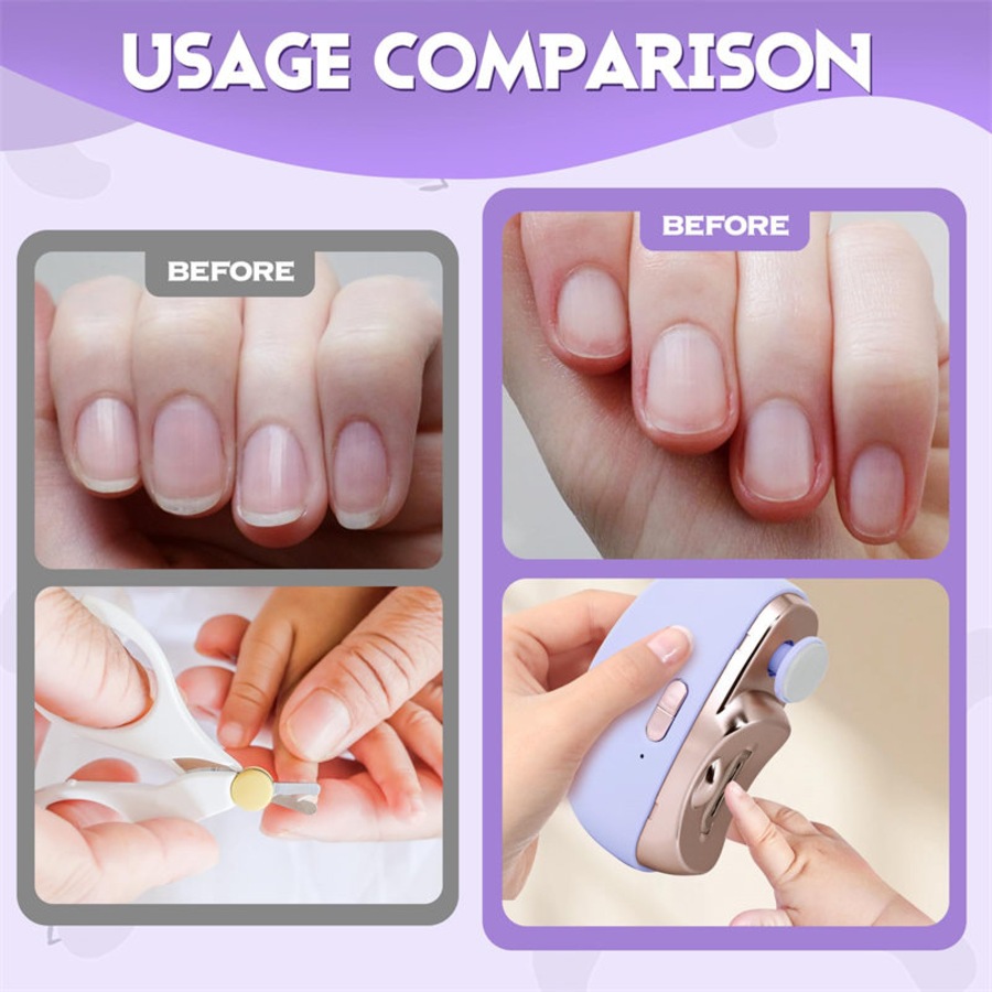 Catzon Electric Nail Clipper 2 in 1 Automatic Trimmer Polisher with Light