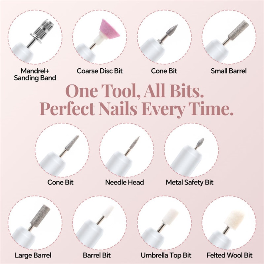 Catzon Electric Nail Drill Kit Cordless Nail File with Bits for Manicure Pedicure