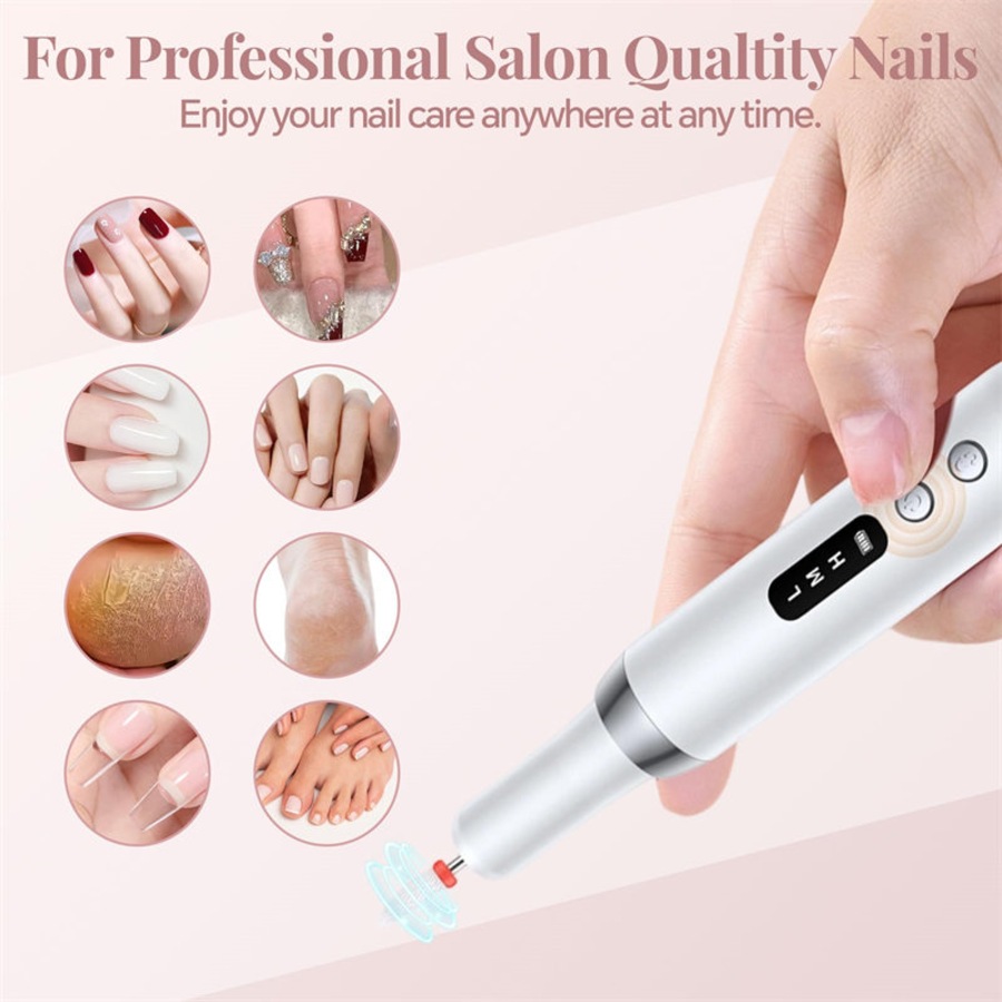 Catzon Electric Nail Drill Kit Cordless Nail File with Bits for Manicure Pedicure