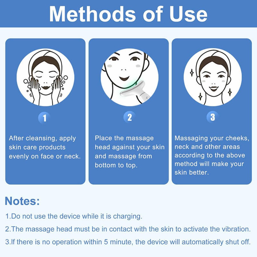 Buy Catzon Facial Neck Massager Hot & Cold with 4 Color LED Therapy for  Skin Care-White