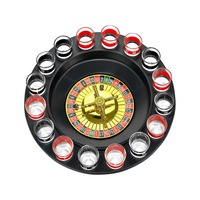 Catzon Fairly Odd Novelties Glass Roulette Drinking Game 16 Wine Glasses Red Black
